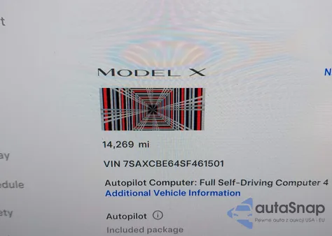 2025 Tesla Model X Plaid z USA, uszkodzony, nr VIN 7SAXCBE64SF461501